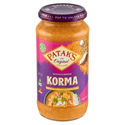 PATAKS Indická smotanová omáčka Korma 450g