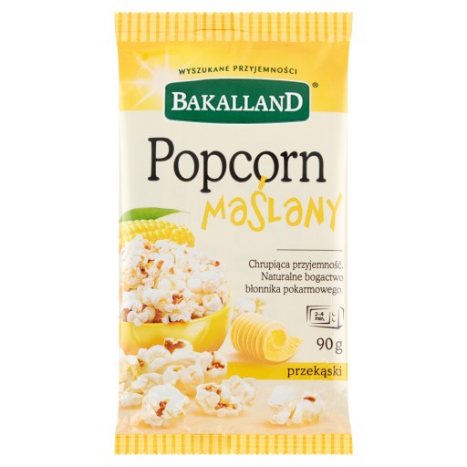 BAKALLAND Popcorn zrnká maslom do mikrovlnky 90 g