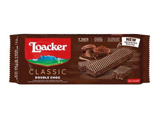 Loacker Waffles Classic Dvojitá čokoláda 175G