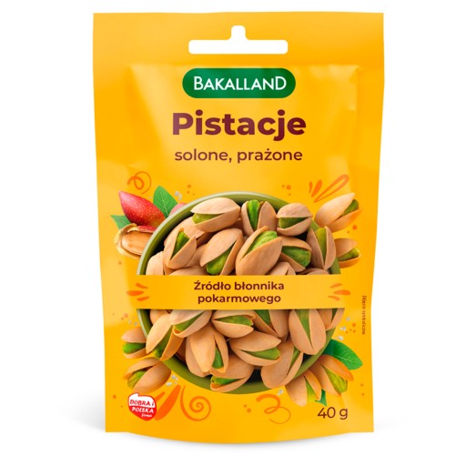 BAKALLAND Pražené, solené, nelúpané pistácie 40G