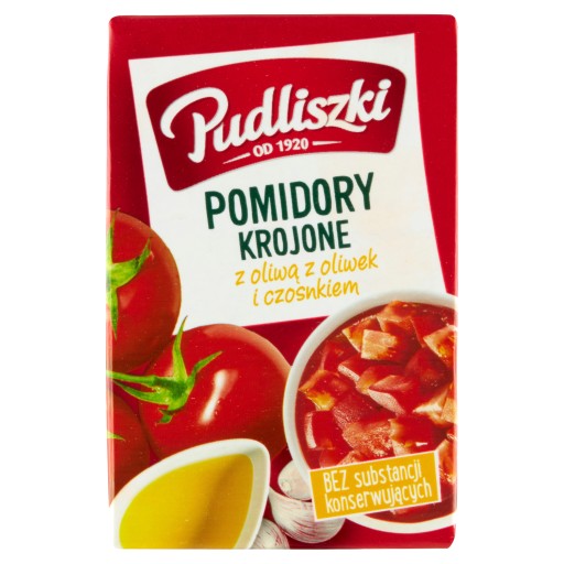 Pudliszki Sekané paradajky s olivovým olejom a cesnakom 390g