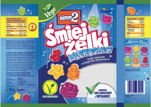 Nimm2 Śmiejżelki Mlekosmici želé s ovocnou šťavou a vitamínmi 90 g