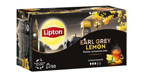 LIPTON EARL GREY LEMON express čierny čaj s citrónovou príchuťou 50T