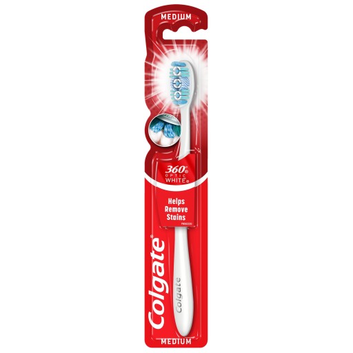 Stredná zubná kefka Colgate 360 Max White One