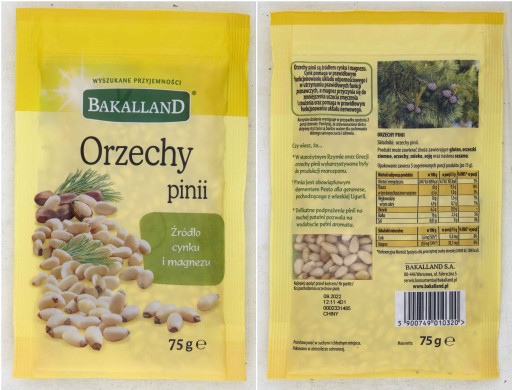 Píniové oriešky celé 75 g BAKALLAND Píniové oriešky