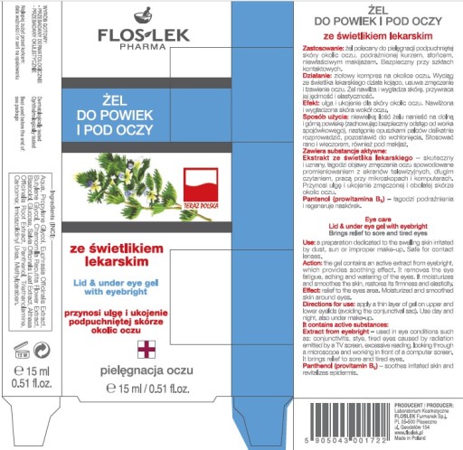Floslek Gél na očné viečka a oči so svetlíkom 15 ml