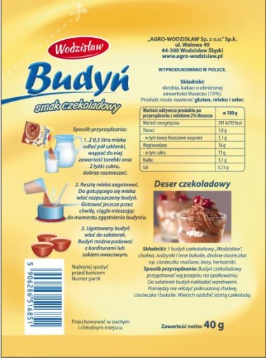 ČOKOLÁDOVÝ puding Wodzisław 40 g