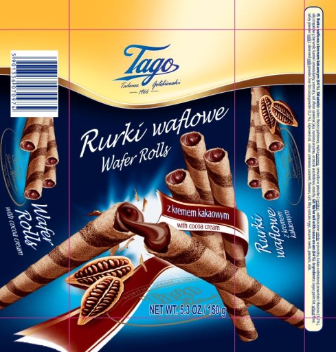 Tago kakaové waflové trubičky 150 g