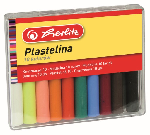Plastelína 10 farieb x 9,5cm, kazeta 120g HERLITZ