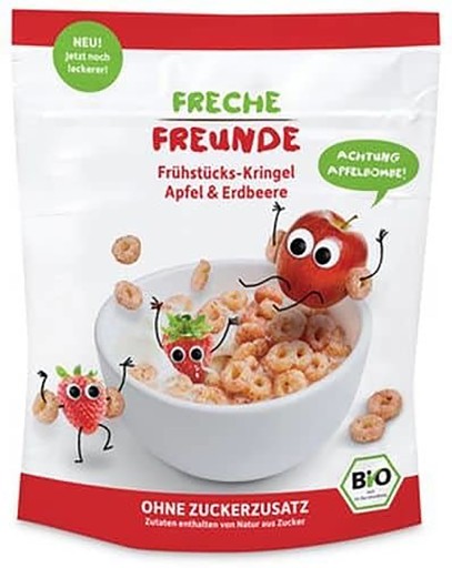JABLKO - JAHODOVÉ CEREÁLNE KOLIESKY OD 1 ROKA BIO 125 g - FRECHE FREUNDE