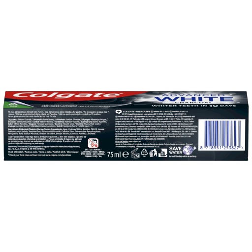 Colgate Advanced White CHARCOAL 75 ml zuby belšie po 10 dňoch