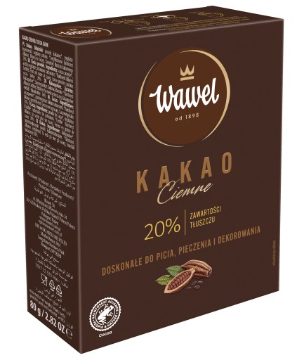 Tmavé kakao s obsahom tuku 20% 80g