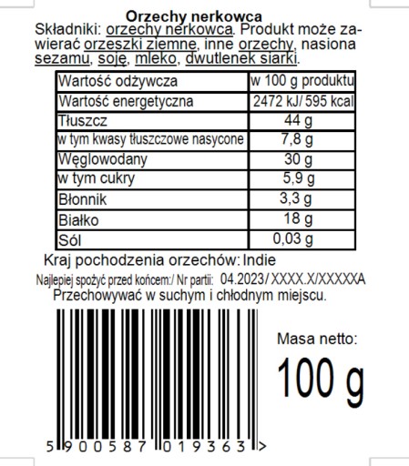 Atl. Kešu orechy 100g