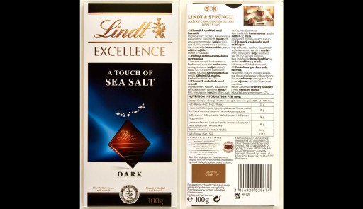 Čokoládová soľ Lindt Excellence 100 g
