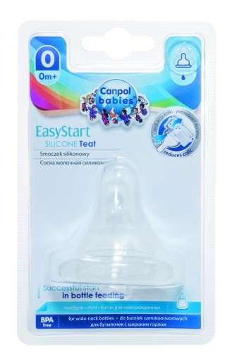 Cumlík pre fľaše EasyStart so širokým hrdlom, oxid kremičitý, 3-prúdový, 1 ks.