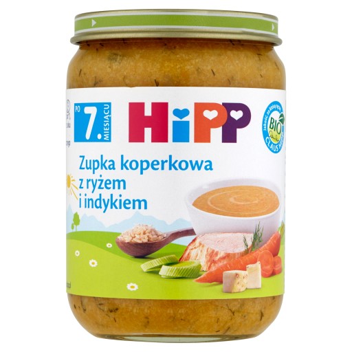 Kôprová polievka s ryžou a moriakom po 7 mesiacoch HiPP BIO 190g