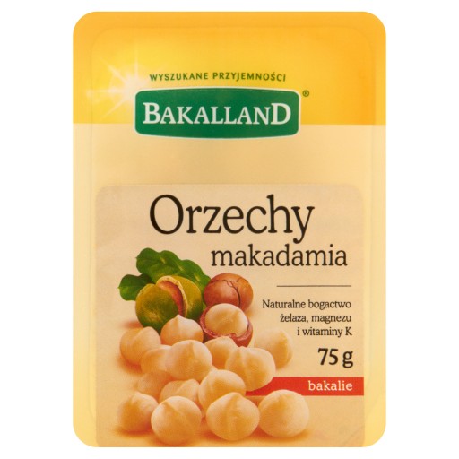 BAKALLAND Makadamiové orechy celé, lúpané, 75 g