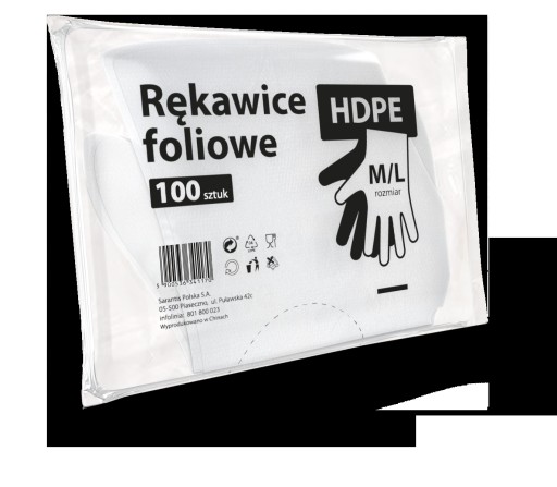 RUKAVICE RUKAVICE JEDNORAZOVÉ RUKAVICE z HDPE FÓLIE veľkosť L 100 KS Sarantis