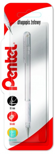Pentel 0,8 mm K118-W gélové pero, biele