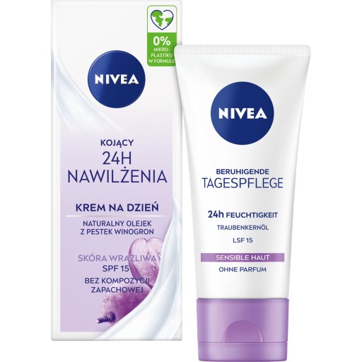 NIVEA 24H MOISTURIZING Upokojujúci krém pre citlivú pleť - s filtrom SPF15 50ml