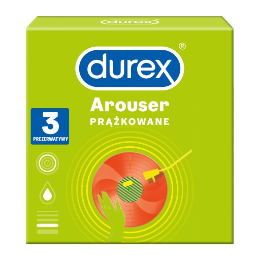 Durex Durex Arouser kondómy 3 ks, vrúbkované