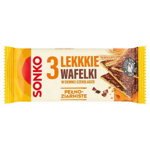 Celozrnné oblátky v svetlej čokoláde Sonko 36 g