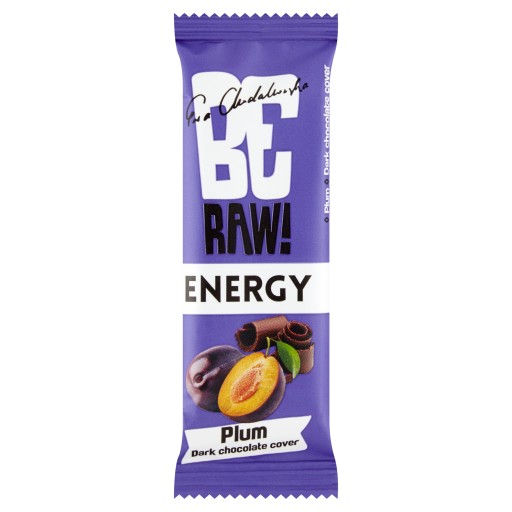BeRAW! ENERGY Slivková energetická tyčinka v horkej čokoláde 40g