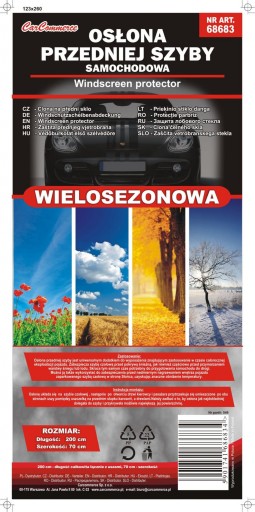 CARCOMMERCE Letno-zimný termokryt na čelné sklo 70x200 cm
