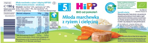 Mrkvovo-ryžový krém s teľacím HiPP BIO 190g