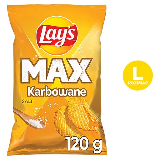 Lay's Max chrumkavé, zemiakové lupienky solené 120 g