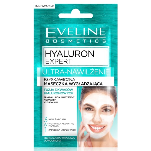 Okamžitá ultrahydratačná maska Eveline Cosmetics Hyaluron Expert