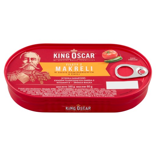 Filety z makrely v paradajkovej omáčke s čili 160G King Oscar