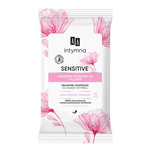 AA Sensitive jemné utierky na intímnu hygienu 15 ks
