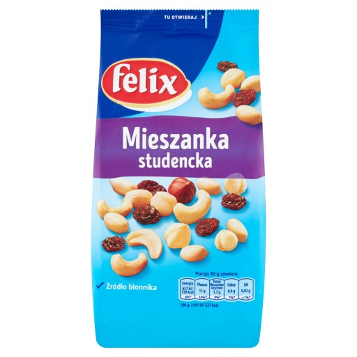 Felix študentská zmes Mix 3 druhy orechov a hrozienok 240g