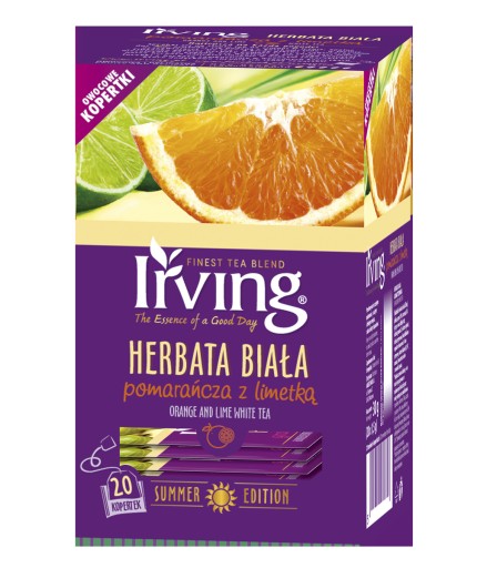 IRVING Biely pomarančový čaj s limetkou 20 obálok