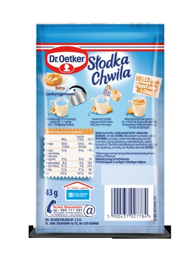 DR OETKER Sladký puding Chwila 43g sušienky s arašidovým maslom