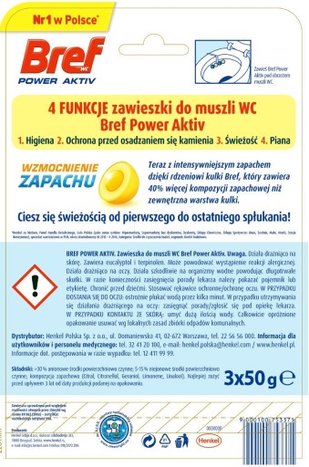 Bref Power Aktiv - Set, 3 WC bloky - Citrón