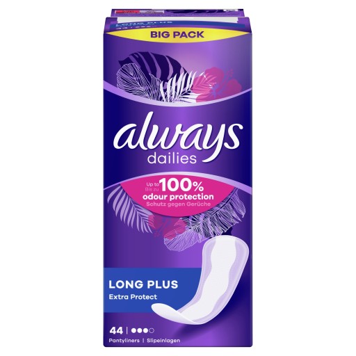 Vložky do nohavičiek Always Dailies Extra Protect Long Plus, 44 kusov