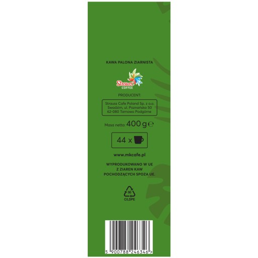 Zrnková káva Arabica MK Cafe Brasil 400g, sladkej a jemnej chuti