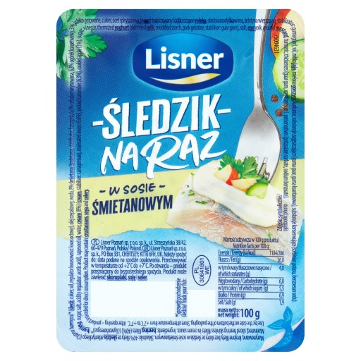 JEDNOTLIVÉ SLEDE V SMOTANOVEJ Omáčke 100g LISNER