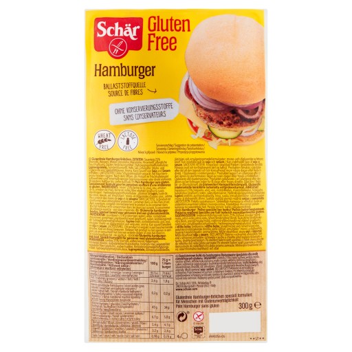 Bezlepkové hamburgerové rolky (4x75g) 300g Schar