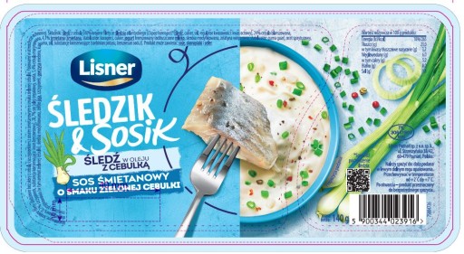 Sleď & omáčka sleď v oleji s cibuľou, smotanová omáčka s príchuťou zelenej cibuľky