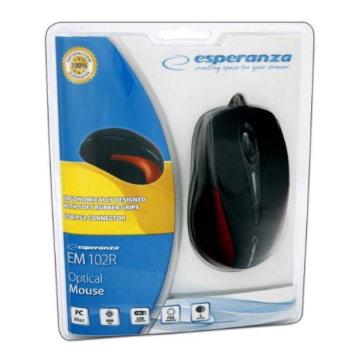 EM102R SIRIUS Optická myš s USB GUM rollerom