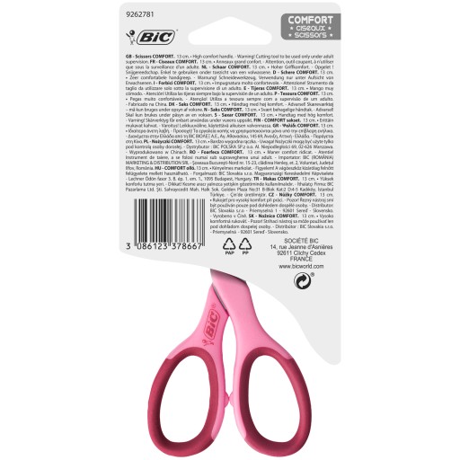 BIC COMFORT DECOR GUMOVÉ ŠKOLSKÉ NOŽNICE 13CM VZOR BEZPEČNÉ PRE DETI
