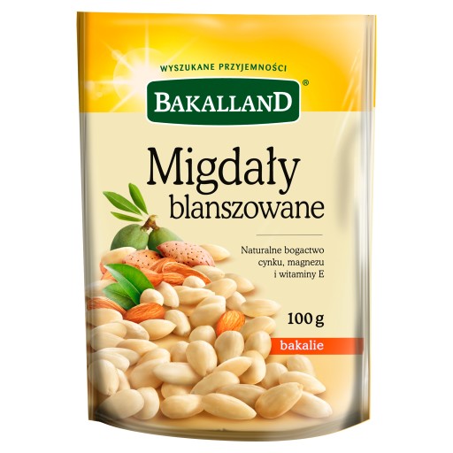 BAKALLAND Celé blanšírované mandle bez šupky 100g