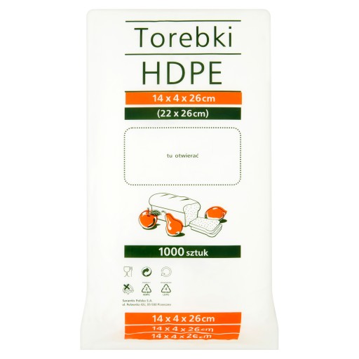HDPE sáčky na raňajky 14 x 4 x 26 cm 1000 ks