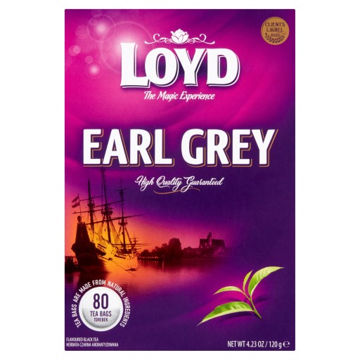 Čaj Earl Grey čierny vo vrecúškach Loyd 80 ks