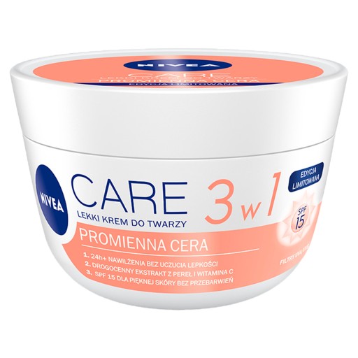 NIVEA CARE 3v1 ľahký krém na tvár pre žiarivú pleť