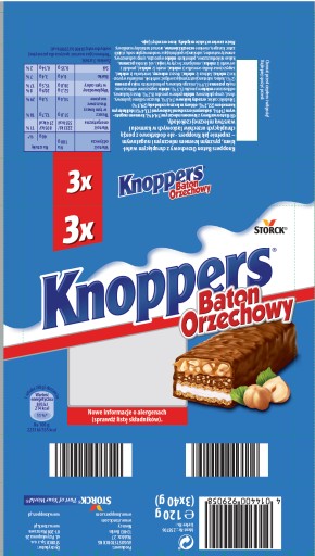Knoppers arašidová tyčinka 3x40g