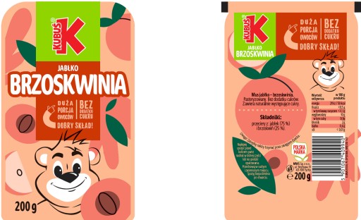 KUBUŚ Mousse z jablka a broskyne 200 g